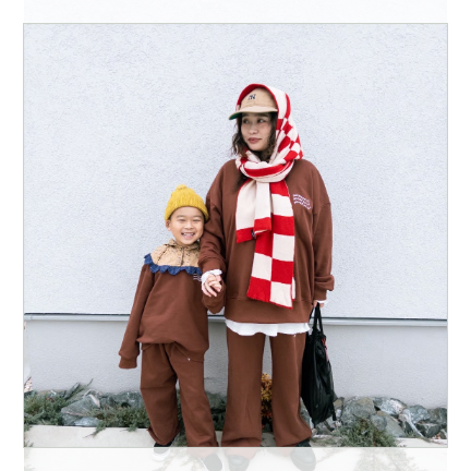 lazy morning pullover（親子） House of Lili 綿100%裏毛のお揃いプルオーバー