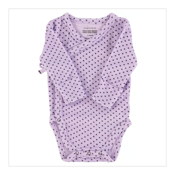 piupiuchick newborn romper ライラック 6m ベビー長袖ロンパース